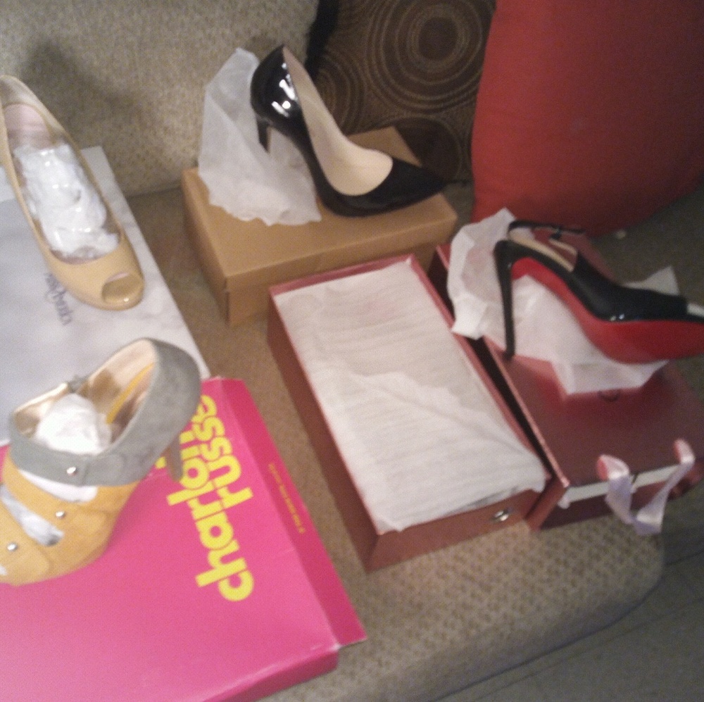 Brandnew heels and one pair of red bottoms left
